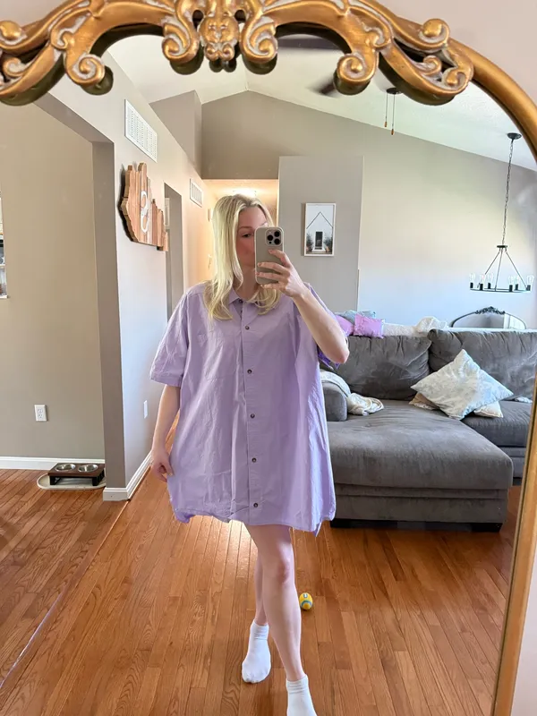 Lavender button up dress Purple Size M - Image 2