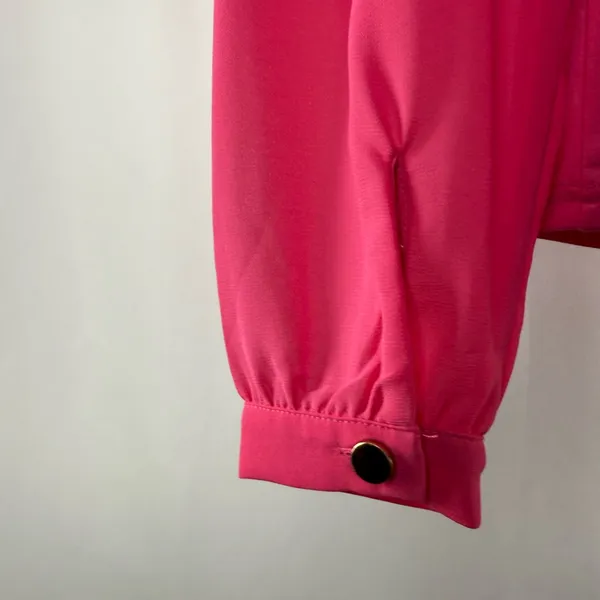 Karen Millen Sheer Sleeve Cut Out Blouse in‎ Bright Pink Size 2 - Image 6