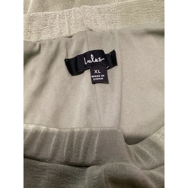 Lulus Make You Do A Double Take Light Green Wide Leg Pants Elastic Waist XL - Image 4