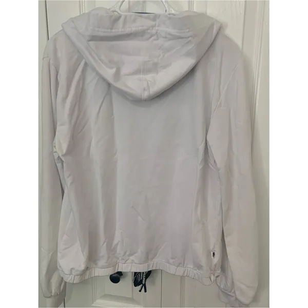 Cozy Karl Lagerfeld Men's or Women's White Hoodie with‎ Black Logo Print Fall - Image 4