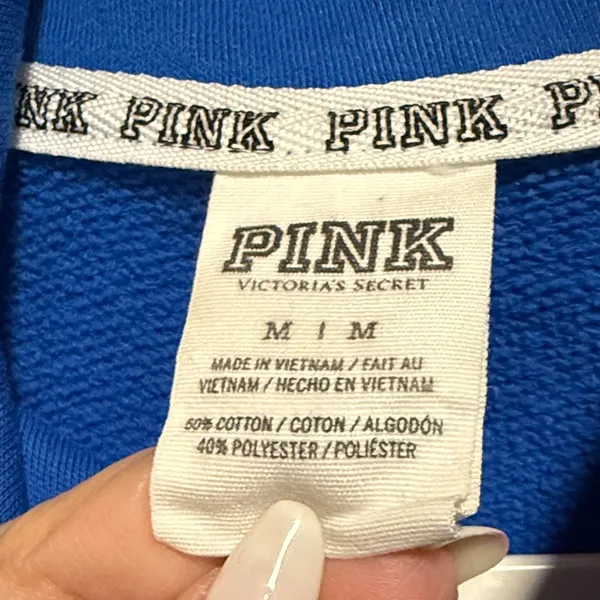PINK Victoria's Secret Blue Zip-Up Top - Image 5