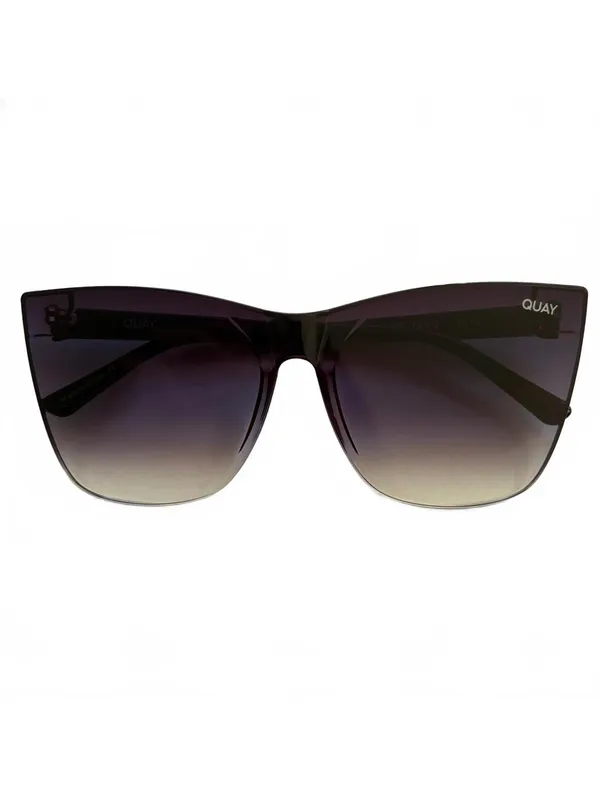 Quay Australia Come Thru Cat Eye Sunglasses Oversized Black Fade Gradient UV - Image 3