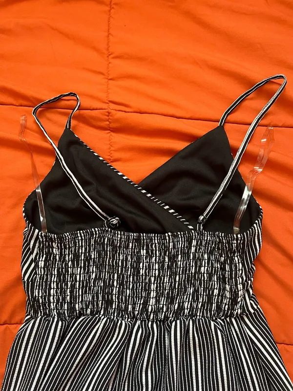 Black and White Striped Romper - Image 4