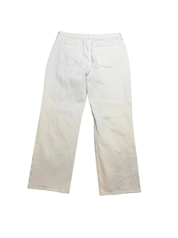 🤍✨ Abercrombie & Fitch The‎ Baggy Low Rise Distressed White Jeans 32/14R 🌴🩶 - Image 6