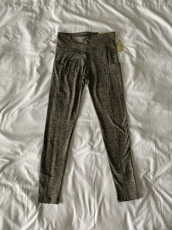 Heather Grey High Rise Ankle Leggings - Image 2