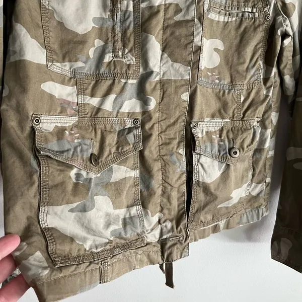 Old Navy Camo Utility Jacket Women’s M Military Cargo Lightweight Cotton - Image 4