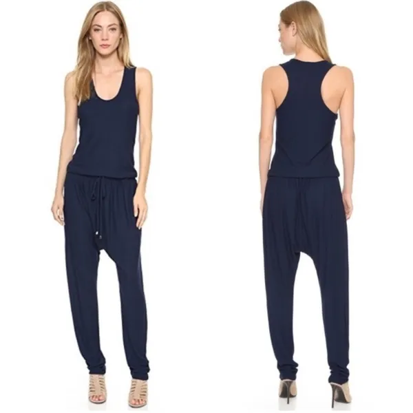 Ronny Kobo Yelena Sleeveless Jumpsuit in Navy Blue Size Small‎ - Image 2