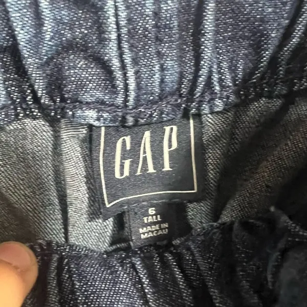 Gap Jeans Womens 6T Blue Denim Paperbag Regular Fit Elastic Waist Pull On - Image 7