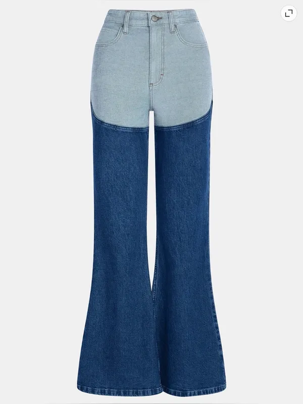 LEE Denim Chaps Jeans Two Tone Light Wash Dark Wash Butt Enhancing Stretch 0 NWT - Image 5