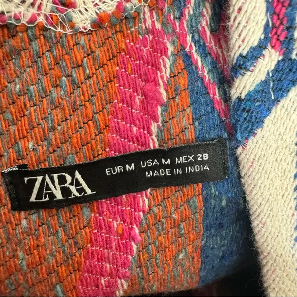 NWT ZARA Geometric Pattern Ecru‎ Large Beach Tote Bag Minimalist Artsy Japandi - Image 7