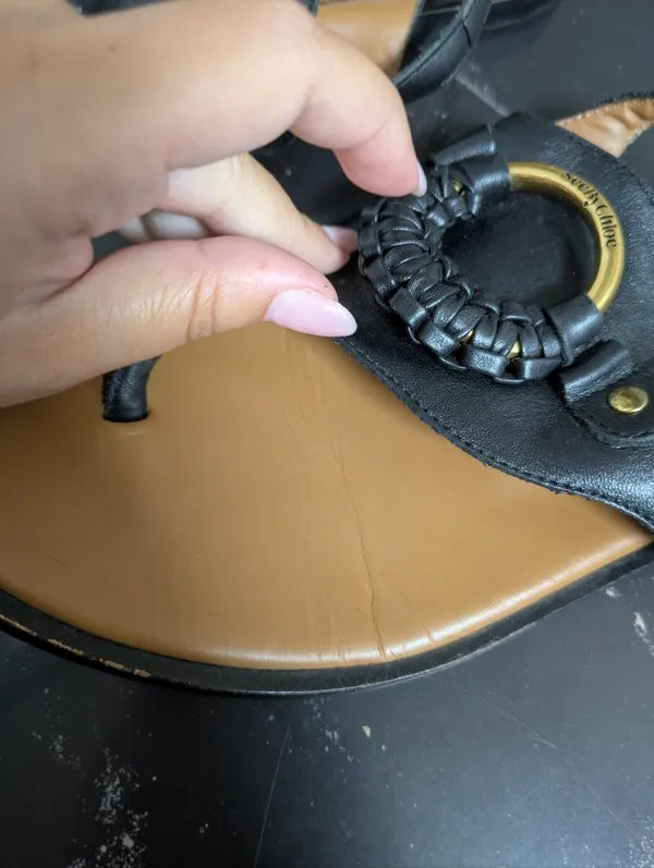 See By Chloè T-Strap Braided Sandals Size 37½ - Image 4