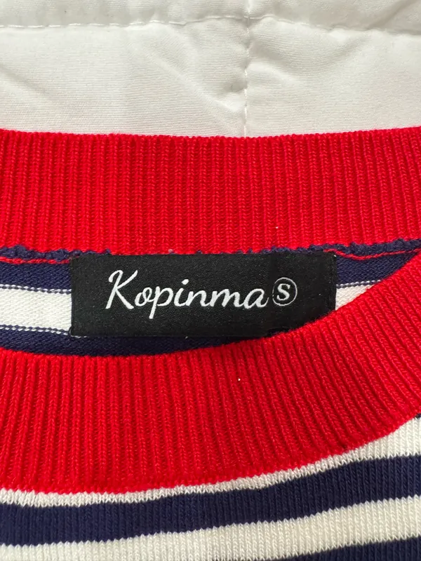 Navy, White, and Red Boutique Sweater Top - Image 2