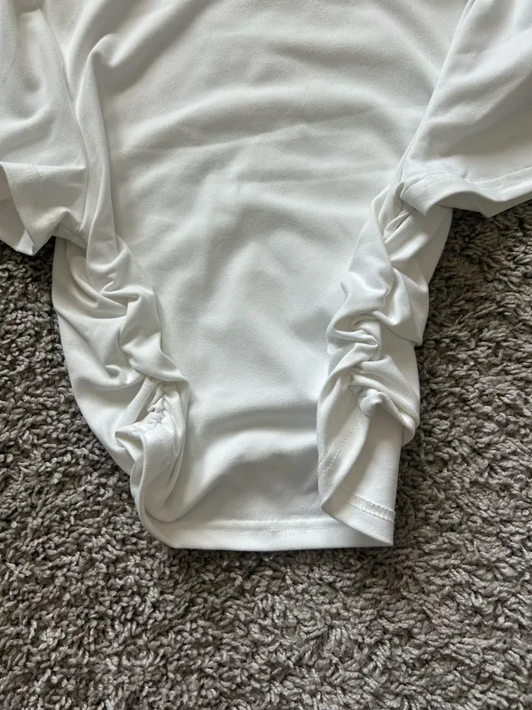 white shein top scrunched on the sides  - Image 2