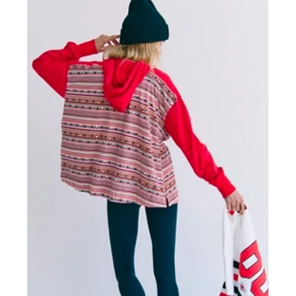 NWT FREE PEOPLE | FP Movement‎ Hot Shot Printed Hooded Layer in Nordic Knit XS - Image 4