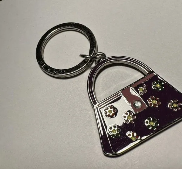 Relic Brand Keychain with Purse / Bag charm in Purple / Silver Tone - Image 2