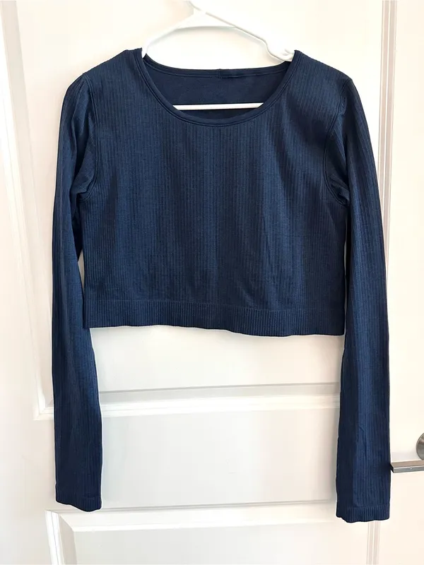 Lululemon Ebb to Street Long Sleeve True Navy Size 12 - Image 3