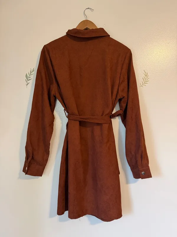 Brown Belted Shirt Dress - Women's Festival - Image 5