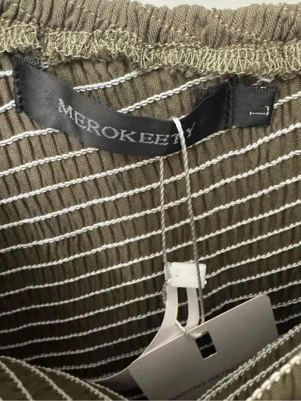 NWT Merokeety One-Shoulder Smocked Midi Dress | Feminine Summer Dress - Image 4