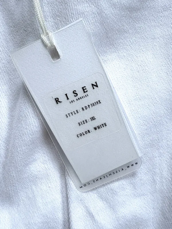 NWT Risen Jeans High Rise Distressed Wide Leg Dad Jeans White Size 3X - Image 4