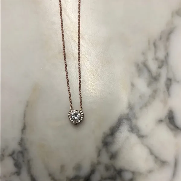 Pandora Sparkling Heart Collier Necklace 14k rose gold plating - Image 2