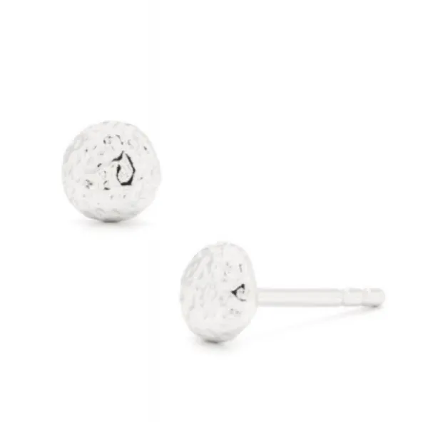 925 Sterling Cultured Pearl Single Stud Set Gorjana Carmel Hammered Gray Cream - Image 5
