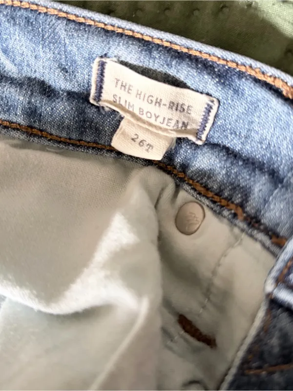 Madewell High-Rise Slim Boyjean Light Wash Denim Jeans Size 26 Tall - Image 4