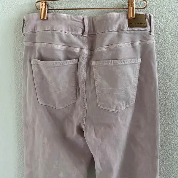 American Eagle Stretch Super Hi-Rise Flare Pink 10 - Image 5