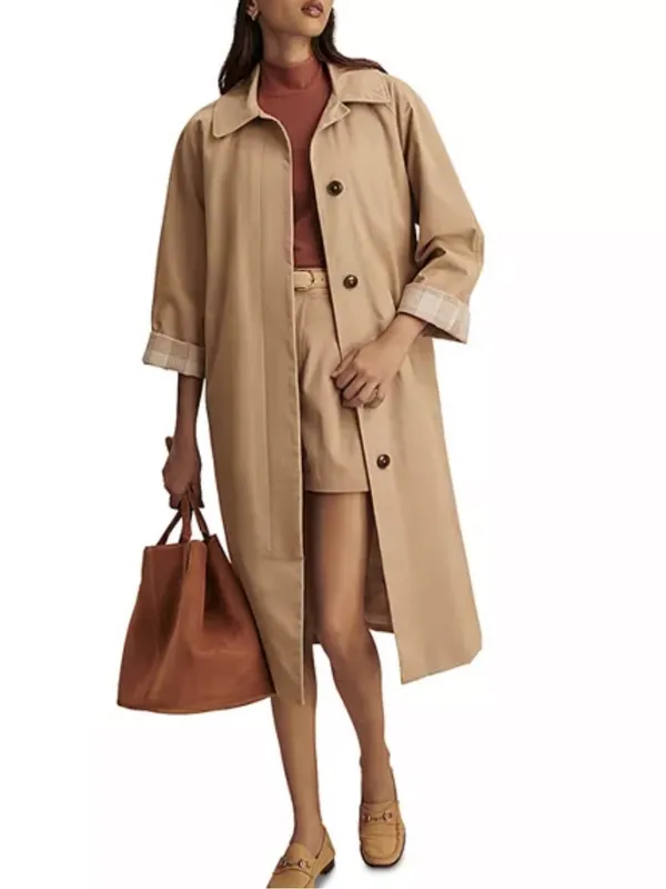NWT Varley Robyn Oversized Car cotton twill Coat A line shape size xxs - Image 4