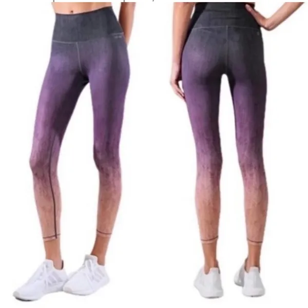 AR-33 Alpha High Waist Gray Purple Ombré Womens‎ SZ Medium Athletic Leggings NEW - Image 2