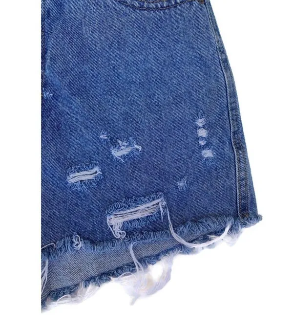 Vintage Honors Distressed Blue Denim Shorts - Image 3