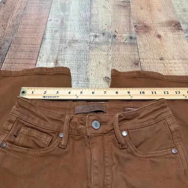 Judy Blue Women's Brown Denim High Rise Wide Leg Jeans Sz 1/25 Baggy 90s Stretch - Image 4