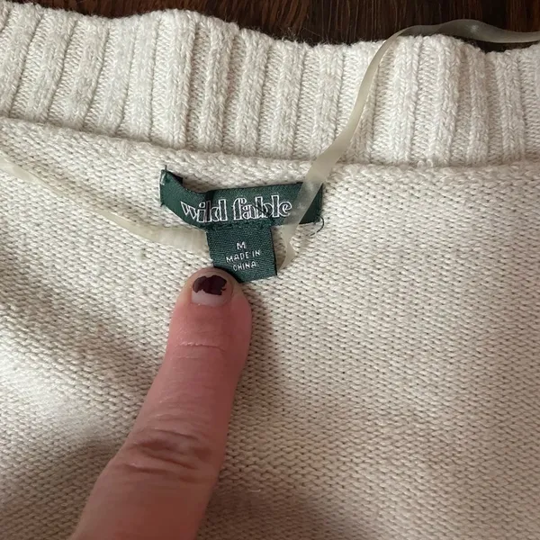 Wild fable cropped white sweater - Image 2