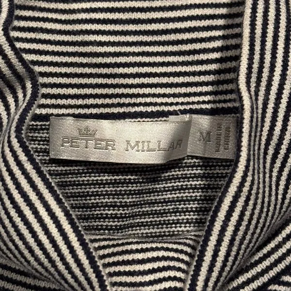NEW Peter Millar Sweater Hepburn Sport Turtleneck Stripe Stretchy Navy Medium - Image 3