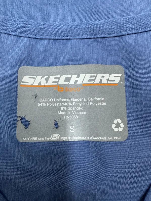 Skechers by Barco Ciel Blue Short Sleeve Scrub Top Size Small - Image 4