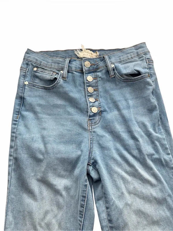Altar'd State Heart Pocket High Rise Flare Jeans Size 29/9 Light Wash - Image 4