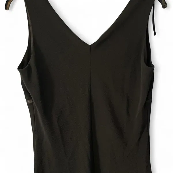 Joyce Leslie Y2K Goth Skater Core Black Midi Dress M Medium Baby Doll V Neck - Image 6