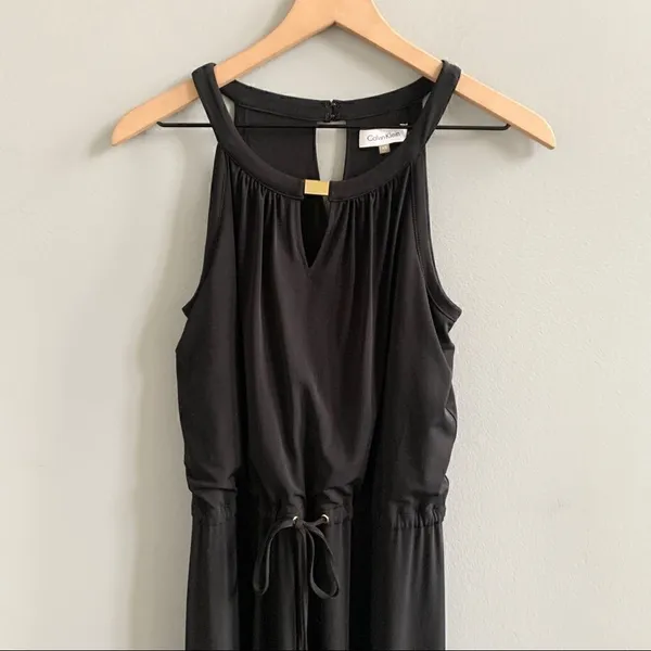 Calvin Klein Long Black Keyhole Maxi Dress XS - Image 3