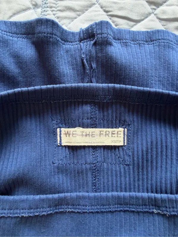 We The Free Ribbed Square-Neck Tank Top in Royal Blue - Image 4