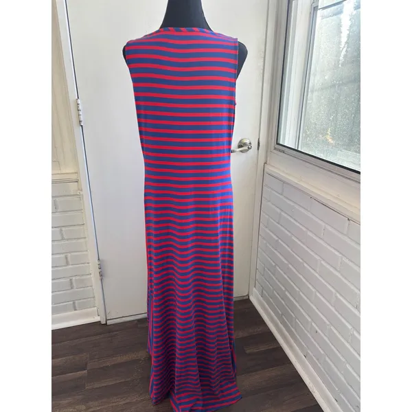 Vineyard Vines Soft Striped‎ Hi Low Maxi Dress Large vacation coastal Preppy - Image 4