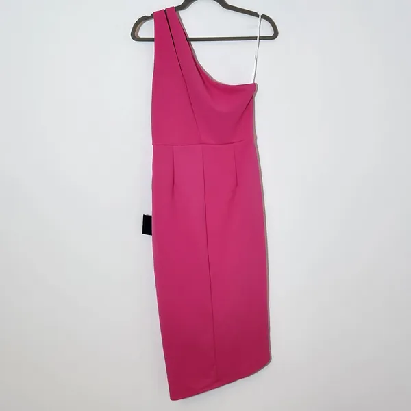 Lulus Pink One Shoulder Cocktail Dress NWT Size Medium Pink Wedding Guest Dress - Image 3