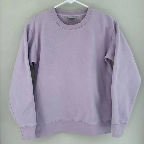 Aritzia TNA Cozy Fleece Perfect Crew Sweatshirt in Lilac XXS - Image 3