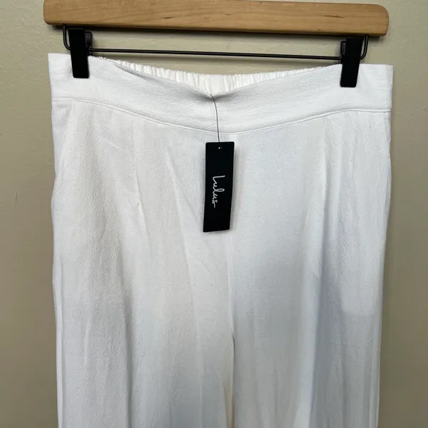 Lulu’s NWT Sail With Me White High-Waisted Wide-Leg Pants Palazzo Size Medium - Image 5