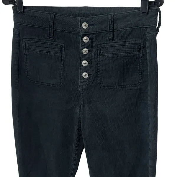 American Eagle Super Hi-Rise Flare Corduroy‎ Button Fly Retro Chic Rodeo 6 - Image 3