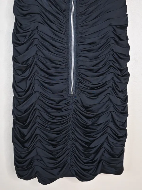 Sherri Hill Women's 4 Black Ruched Halter Mini Cocktail Dress - Image 6