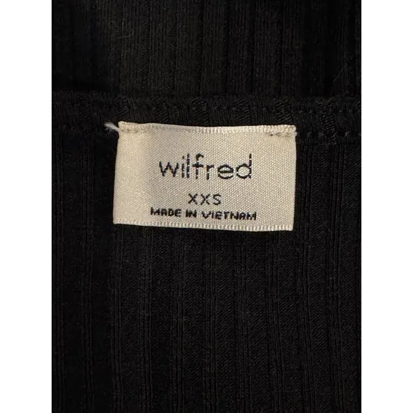 Aritzia Wilfred Sweater‎ Women XXS Black Pearl Button Ribbed Knit Top Whimsigoth - Image 9