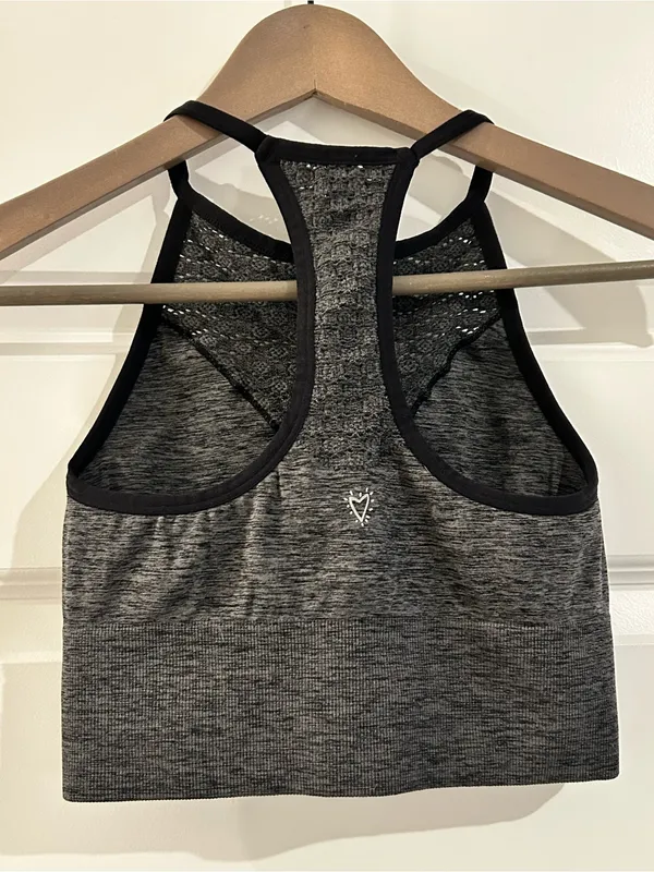 Betsey Johnson Performance Racerback Sports Bra Gray Size S - Image 6