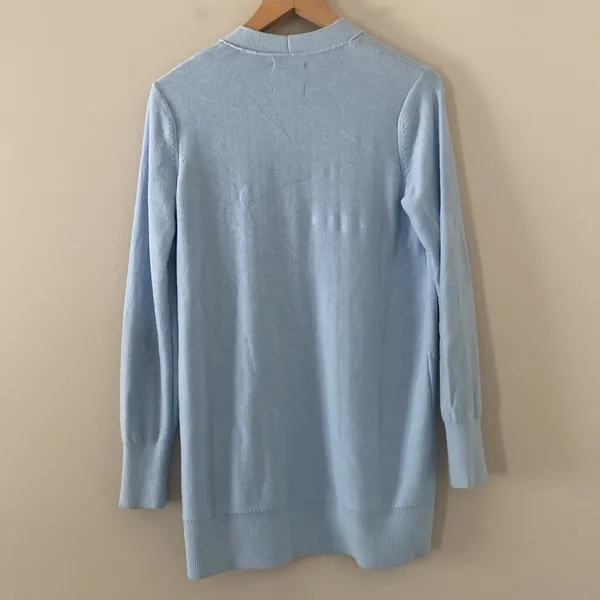 Abercrombie & Fitch Open Front Cardigan With Pockets and Logo Light Blue Size‎ S - Image 8