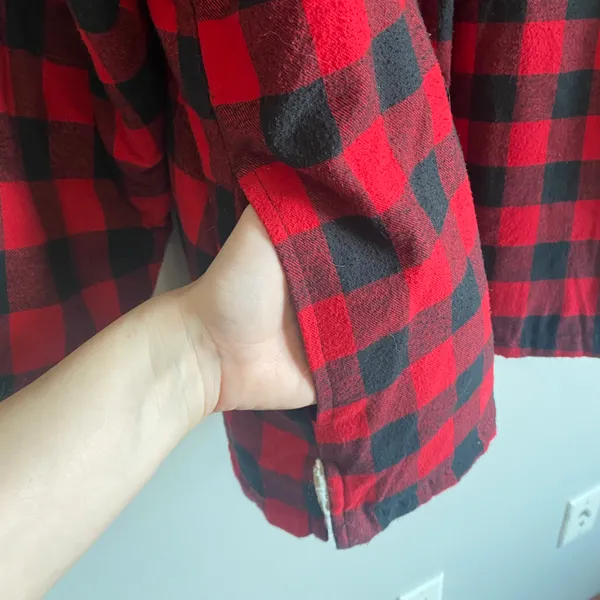 Plaid Sherpa Lined Flannel Jacket Red Size XXL - Image 5
