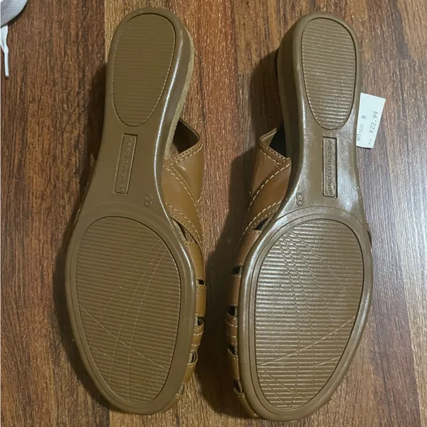 Predictions Brown Faux Leather Slingback Sandals - Image 5