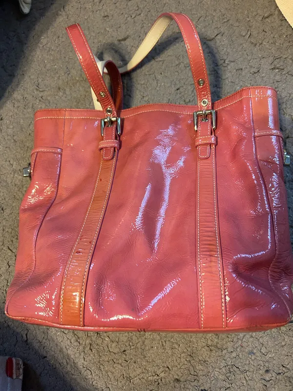Vintage Pink Leather Coach Bag - Image 3
